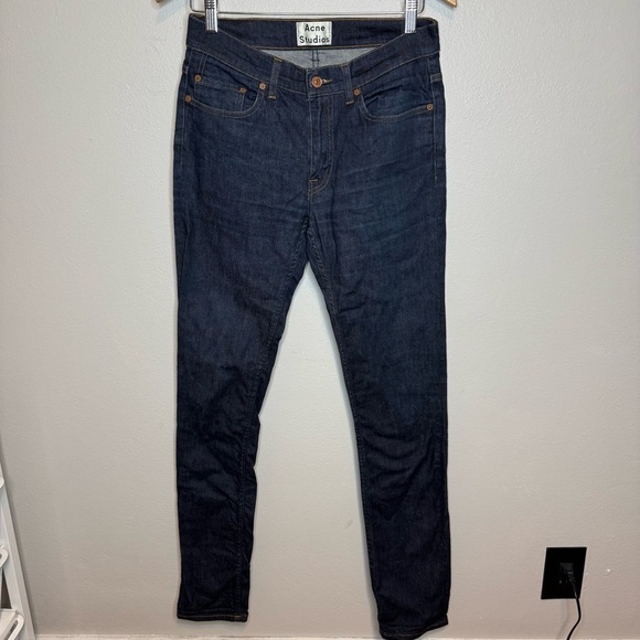 Acne Studios Ace Comfort Rw Mens Slim Jeans W31 L34 Dark Blue Wash - Picture 3 of 12